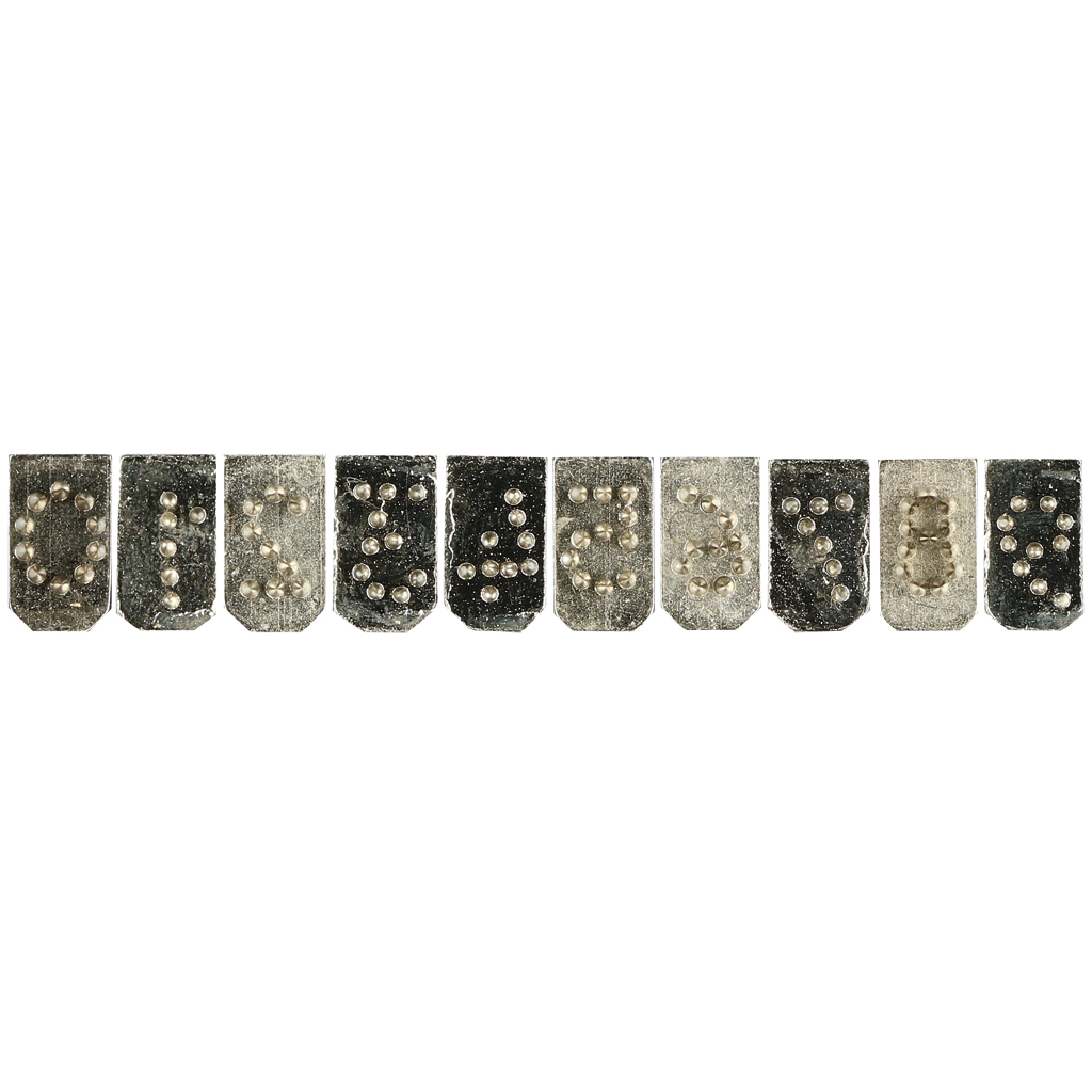 Ziffernset 0-9 (7 mm) Tätowierzange, 12 mm Platte - Ziffern und ...