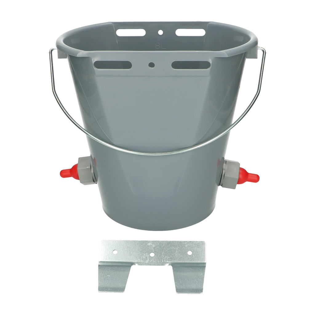 Mangeoire à Boissons Silicone 10L Pour Agneaux Avec 8 Tétines - Seau Alimentation Murale Bétail