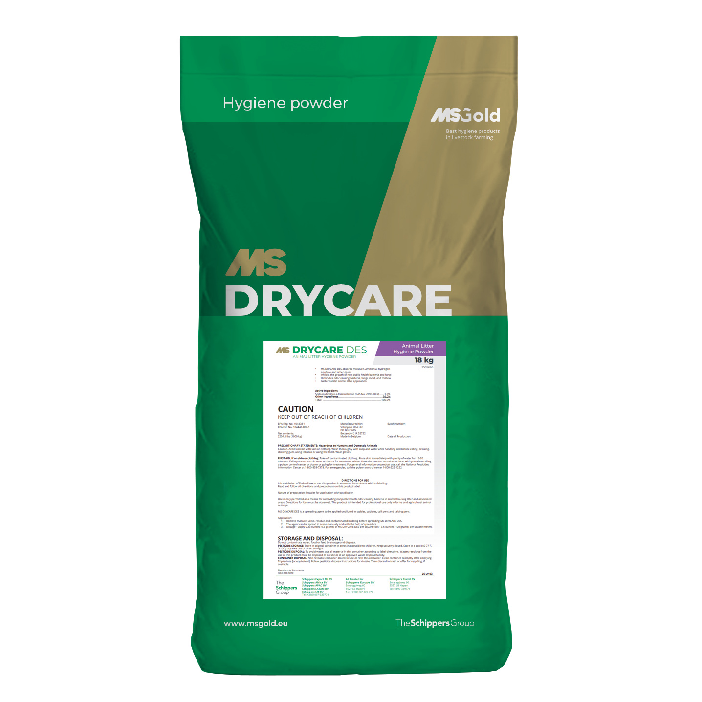 MS DryCare Des, 40 lbs / 18 kg - Hygiene powder - Hygiene powders