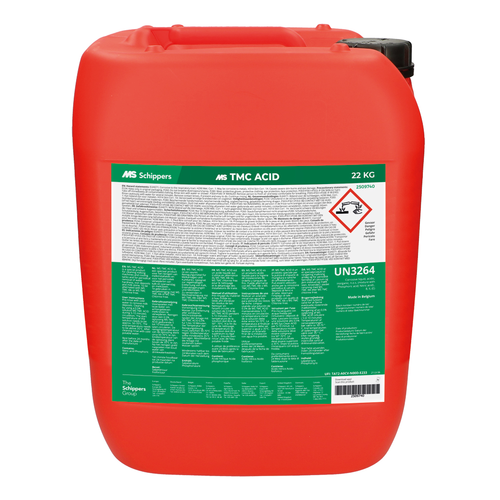 Tmf Acid Rinse MS TMC Acid, 22 kg - Detergente per tubature del latte - Pulizia della ...