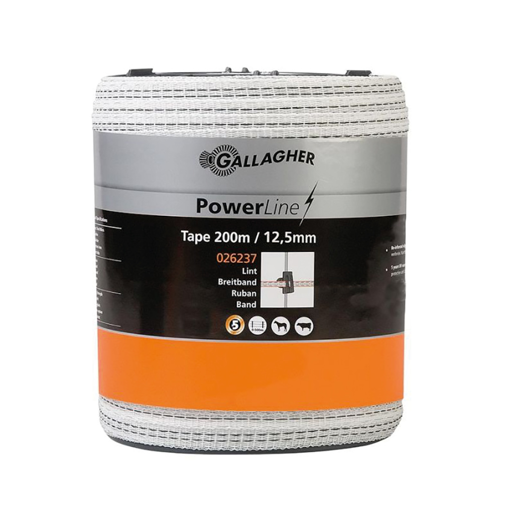 PowerLine schriklint 12.5mm wit, 200m
