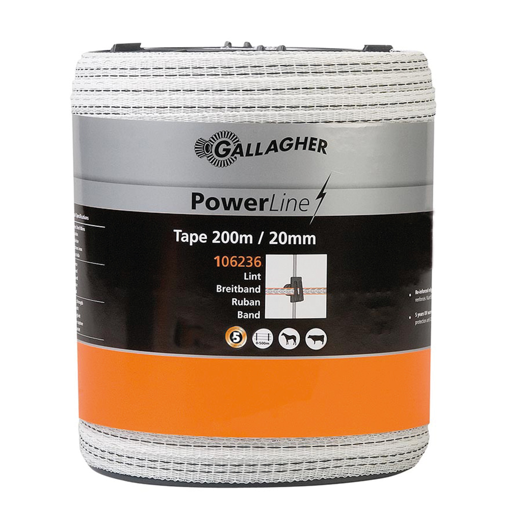PowerLine schriklint 20mm wit, 200m