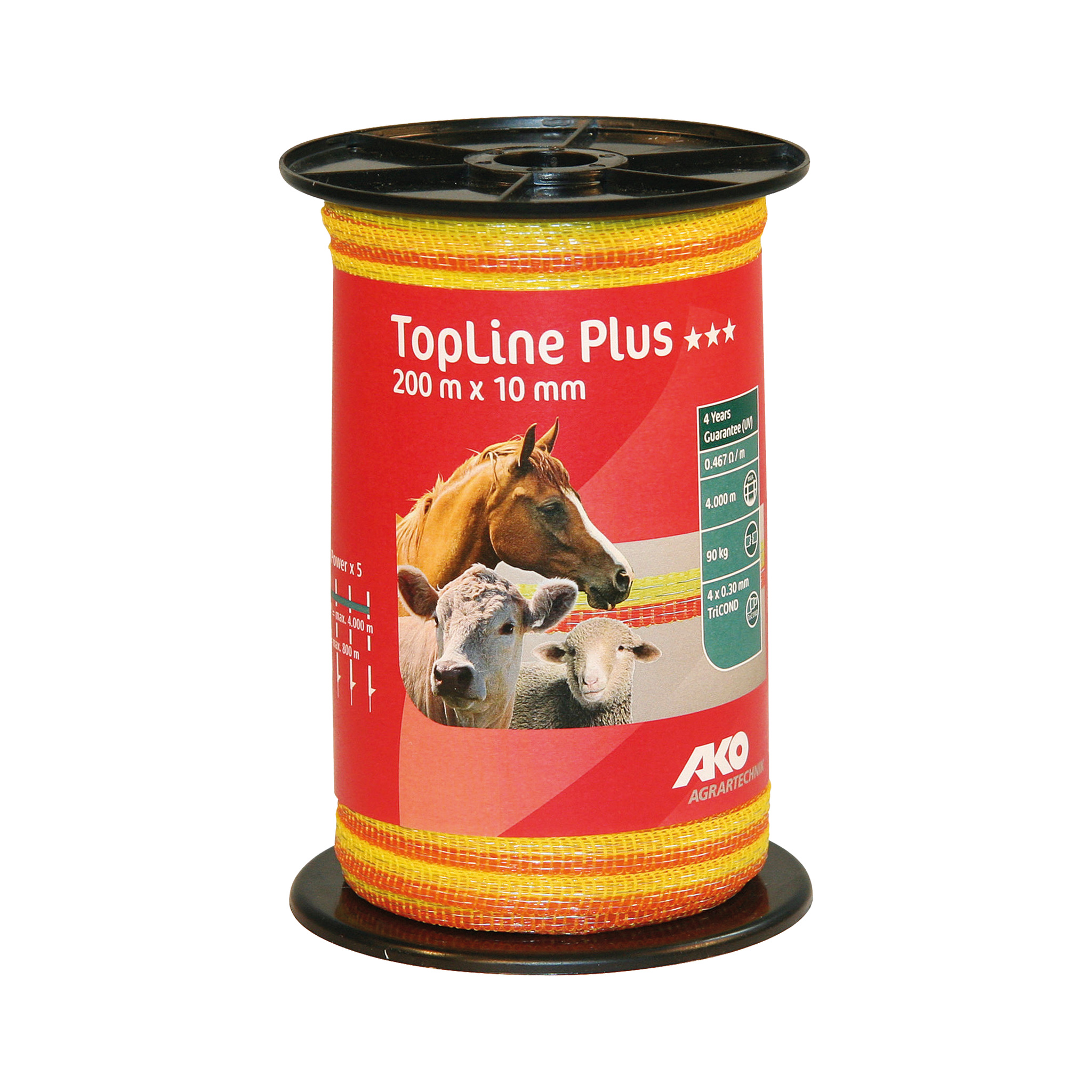 AKO Schriklint TopLine Plus 10 mm geel, 200 m