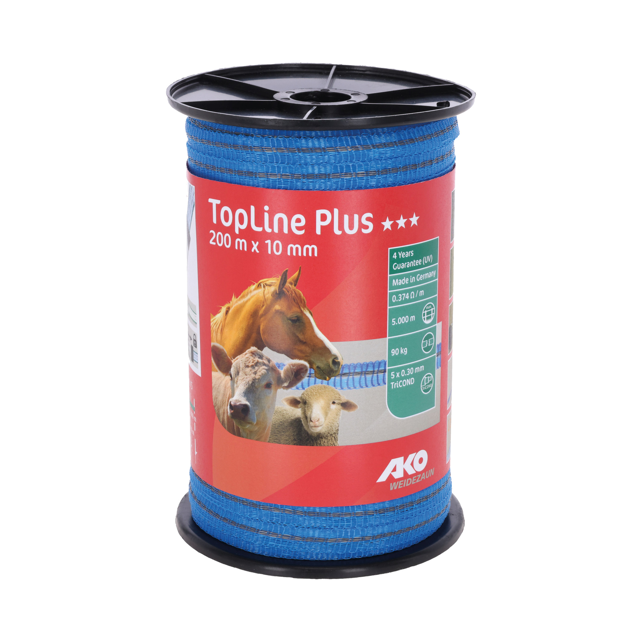 AKO Schriklint TopLine Plus 10 mm blauw, 200 m