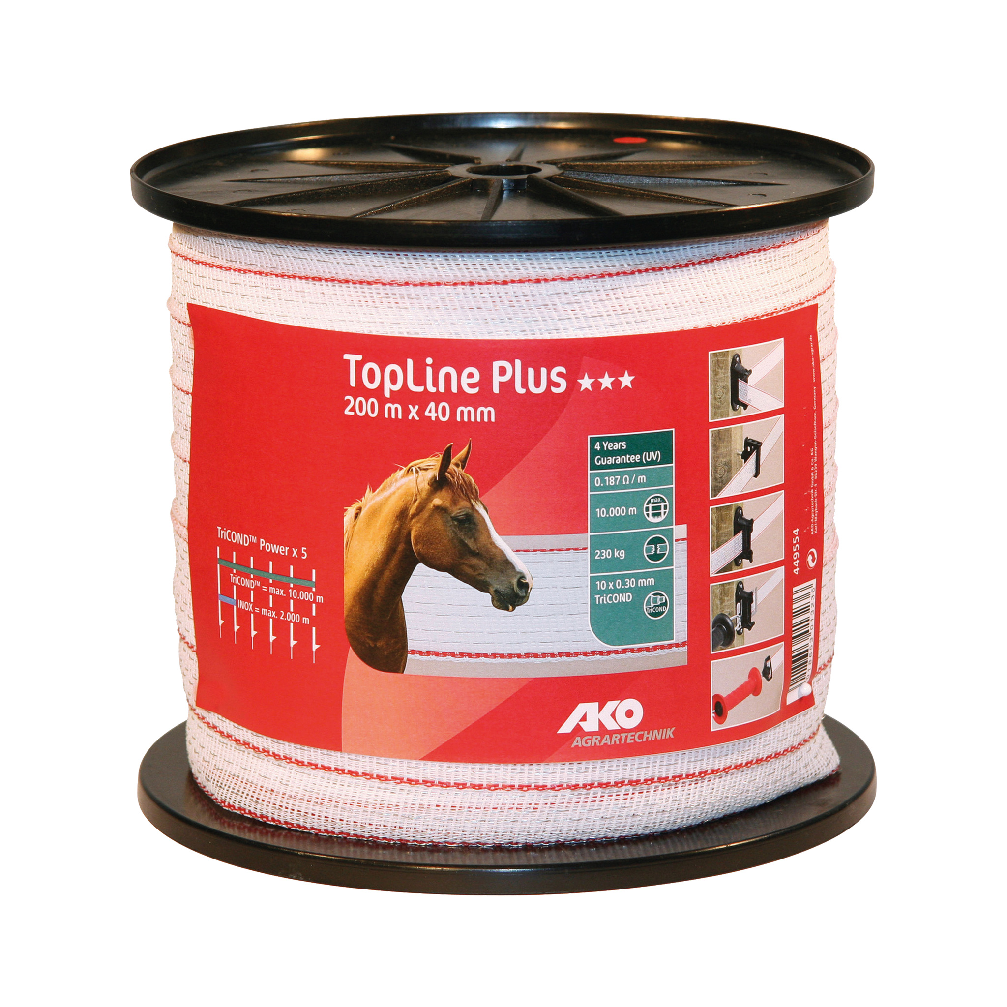 AKO Schriklint TopLine Plus 40 mm wit, 200 m